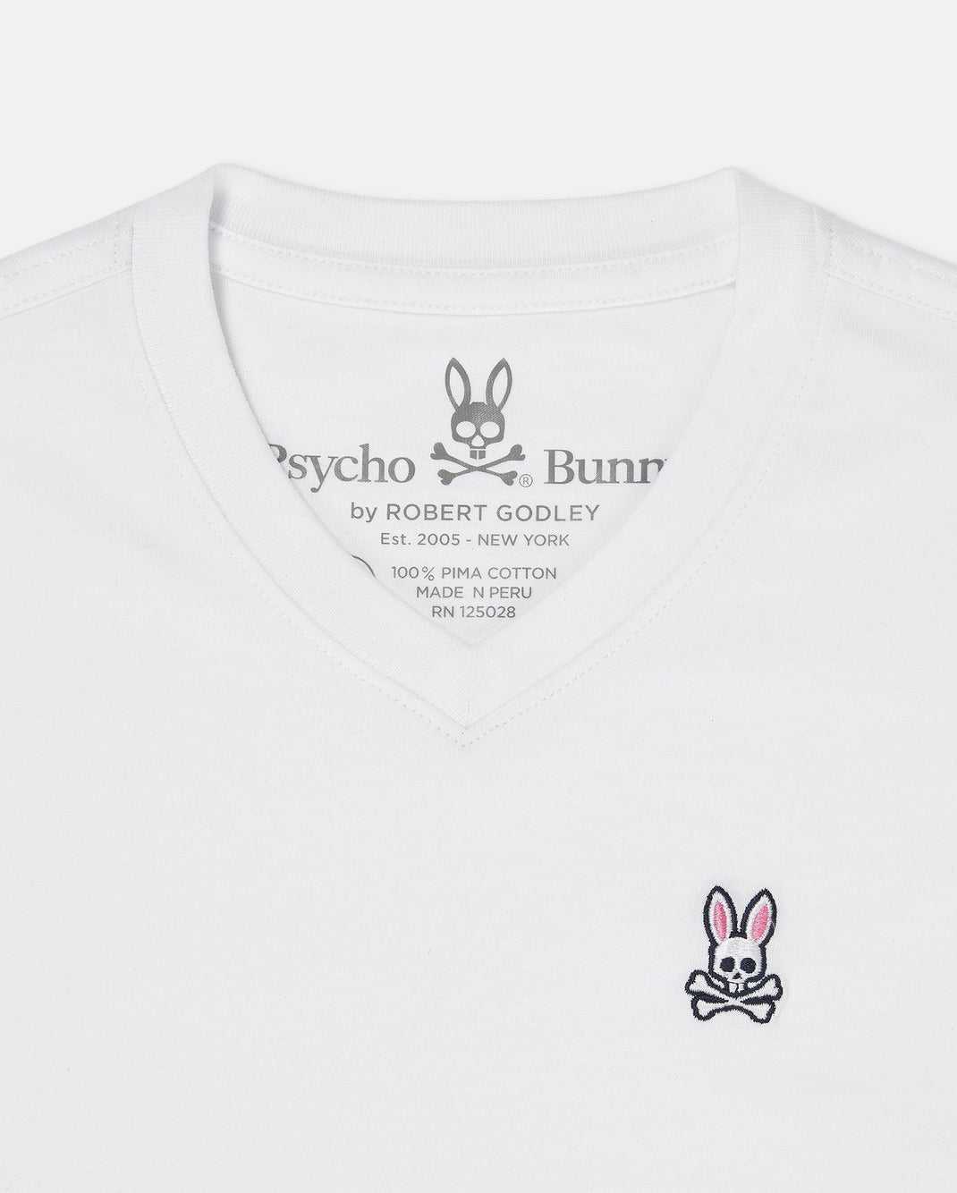 Tees Psycho Bunny Classic V Neck Tee Blanche Enfant | XPD-92124744